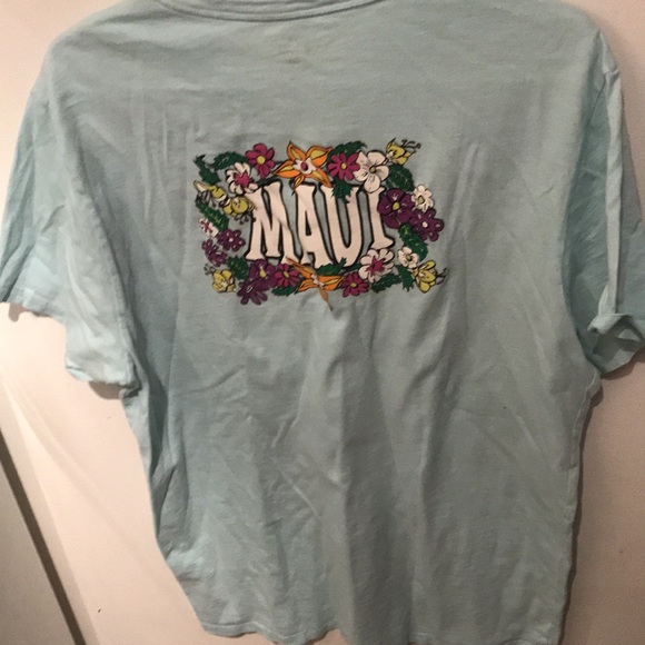 Fabulous J. Crew light blue Aloha Maui Tshirt with snazzy front pocket XL - Picture 3 of 5